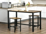 120x60cm Bar Table Set, Breakfast Table with 2 Stools, 3-Piece Counter Height Dining Table & Chairs T3398P342288