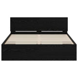 Bed Frame with Headboard Black Oak 120 x 200 cm Engineered wood 3445779