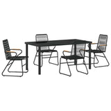 Garden Dining Set 5 pcs Black Powder-Coated Steel 3379173