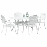 Garden Dining Set 5 pcs White Aluminium 3334646