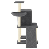 Cat Tree with Sisal Scratching Posts Dark Grey 96.5 cm 172078