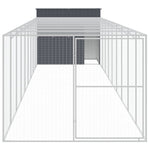 Dog House with Run Anthracite 214x1069x181 cm Galvanised Steel 3189135
