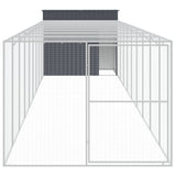 Dog House with Run Anthracite 214x1069x181 cm Galvanised Steel 3189135