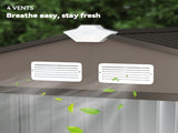 7 x 4ft Metal Garden Shed, Outdoor Storage Tool House with Ventilation Slots, Foundation Kit and T3398P377681