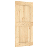 Sliding Door with Hardware Set 95x210 cm Solid Wood Pine 3332722