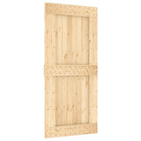 Sliding Door with Hardware Set 95x210 cm Solid Wood Pine 3332722