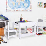 Children's Table with 2 Chairs White MDF 80283