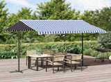 Free Standing Awning Blue and White 300x300 cm Fabric and Steel 368931