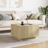 ZNTS Coffee Table with LED Sonoma Oak 60x60x40 cm Engineered Wood 847569