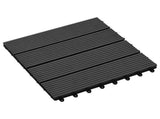 Decking Tile 11 pcs Black 30 x 30 cm WPC 42046668