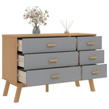 Drawer Cabinet OLDEN Grey and Brown Solid Wood Pine 358592