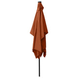 313791 Garden Parasol with LEDs and Steel Pole Terracotta 2x3 m