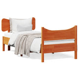 Bed Frame without Mattress Wax Brown 75x190 cm Small Single Solid Wood Pine 3216407