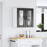 Kitchen Wall Cabinet with Glass Door Lucca Black Engineered Wood 853908