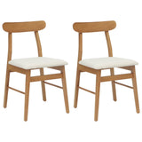 Dining Chair 2 pcs Natural and Light Solid Rubber Wood 42020491