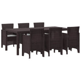 Garden Dining Set 7 pcs Brown Polypropylene 3378719