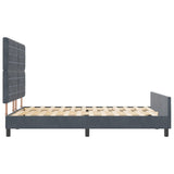 ZNTS Bed Frame Dark Grey 140x200 cm Velvet 3344880
