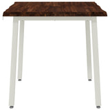 70 x 70 x 75 cm Solid Acacia Wood Dark Brown and White Square 937482