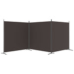 ZNTS 3-Panel Room Divider Brown 525x180 cm Fabric 350279