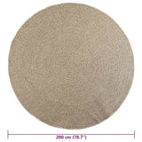 Rug ZIZUR Beige 200 cm Jute Look Indoor and Outdoor 4010417