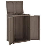 Trash Bin with 2 Doors Brown 65x45x88 cm PP 151225
