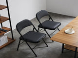 4pcs Elegant Foldable Iron & PVC Chairs for Convention & Exhibition Black 41844164