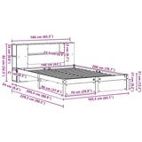 Bookcase Bed without Mattress White 160x200cm Solid Wood Pine 3322364