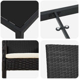 Garden Dining Set with Cushion 5 pcs Black Poly Rattan 3380100