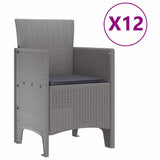 Garden Dining Set with Cushion Light grey and Anthracite 3378630
