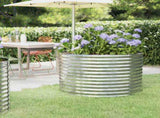 Garden Raised Bed Galvanised Steel 100x100x68 cm Silver 319057