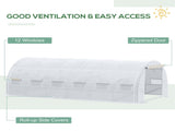 6 x 3 x 2 m Polytunnel Greenhouse with Roll-up Side Walls, Walk-in Grow House Tent with Steel Frame, T3398P314192