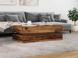 Coffee Table with LED Lights Old Wood 90x50x40 cm 857718
