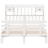 Bookcase Bed without Mattress White 140x190 cm Solid Wood Pine 3322789
