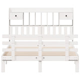 Bookcase Bed without Mattress White 140x200 cm Solid Wood Pine 3322797