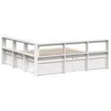 Bookcase Bed without Mattress White 200x200cm Solid Wood Pine 3324449