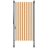 Outdoor Roller Blind Orange and White 120x270 cm Fabric&Steel 368769