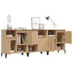 Sideboards 3 pcs Sonoma Oak 60x35x70 cm Engineered Wood 3185746