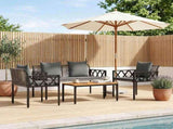 Outdoor Furniture Set 4 pcs Grey and Dark Grey Poly Rattan 42025343