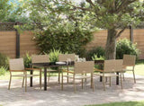 Garden Dining Set with Cushion 7 pcs Beige Poly Rattan 3379721