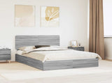 Storage Bed Grey Sonoma 160 x 200 cm Engineered Wood 3412670