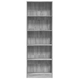 Bookcase Grey Sonoma 60x24x176 cm Engineered Wood 857826