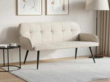 2 Seater Sofa with Metal Legs 2-Seater Cream Velvet 42051059