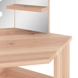 Corner Dressing Table with LED Oak 111x54x141.5 cm 326533