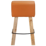 Bar Stool 2 pcs Brown 44 x 33 x 74 cm Real Leather 42042122