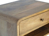 Solid Wood Floating Curve Open Slot Bedside, 1 Drawer and Open Shelf, Brown B2743P402929