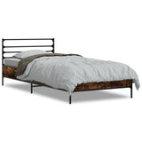 Bed Frame without Mattress Smoked Oak 75x190 cm Small Single 845624