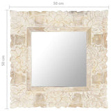 321632 Mirror White 50x50 cm Solid Mango Wood