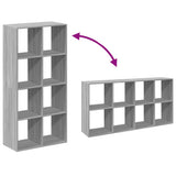 Room Divider Bookcase Grey Sonoma 69.5x29x137.5 cm Engineered Wood 858026