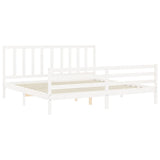 Bed Frame without Mattress White 200x200 cm Solid Wood Pine 3193877