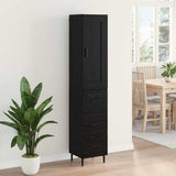 Highboard Black Oak 34.5 x 34 x 180 cm Engineered Wood 3416234